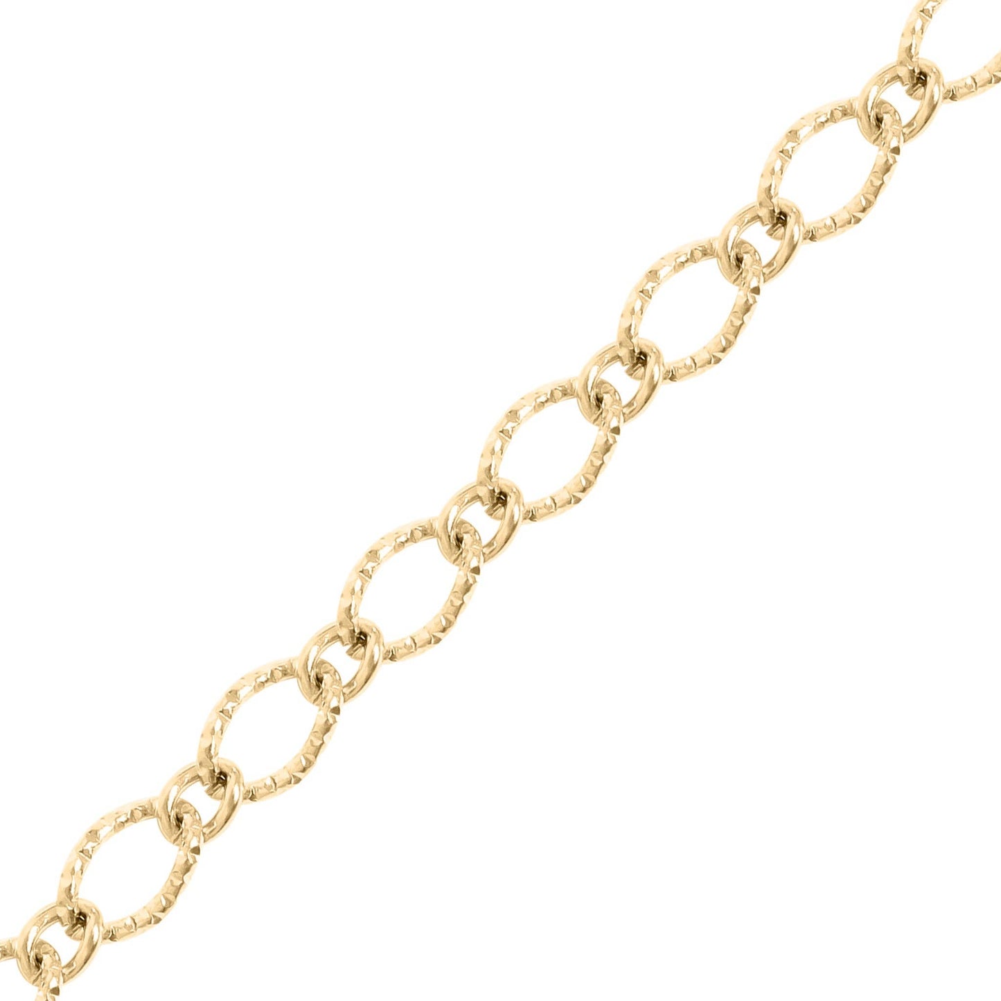WJW - 18K Gold PVD Stainless Steel Hammered Oval Chain - By The Foot / SPL1032: Gold