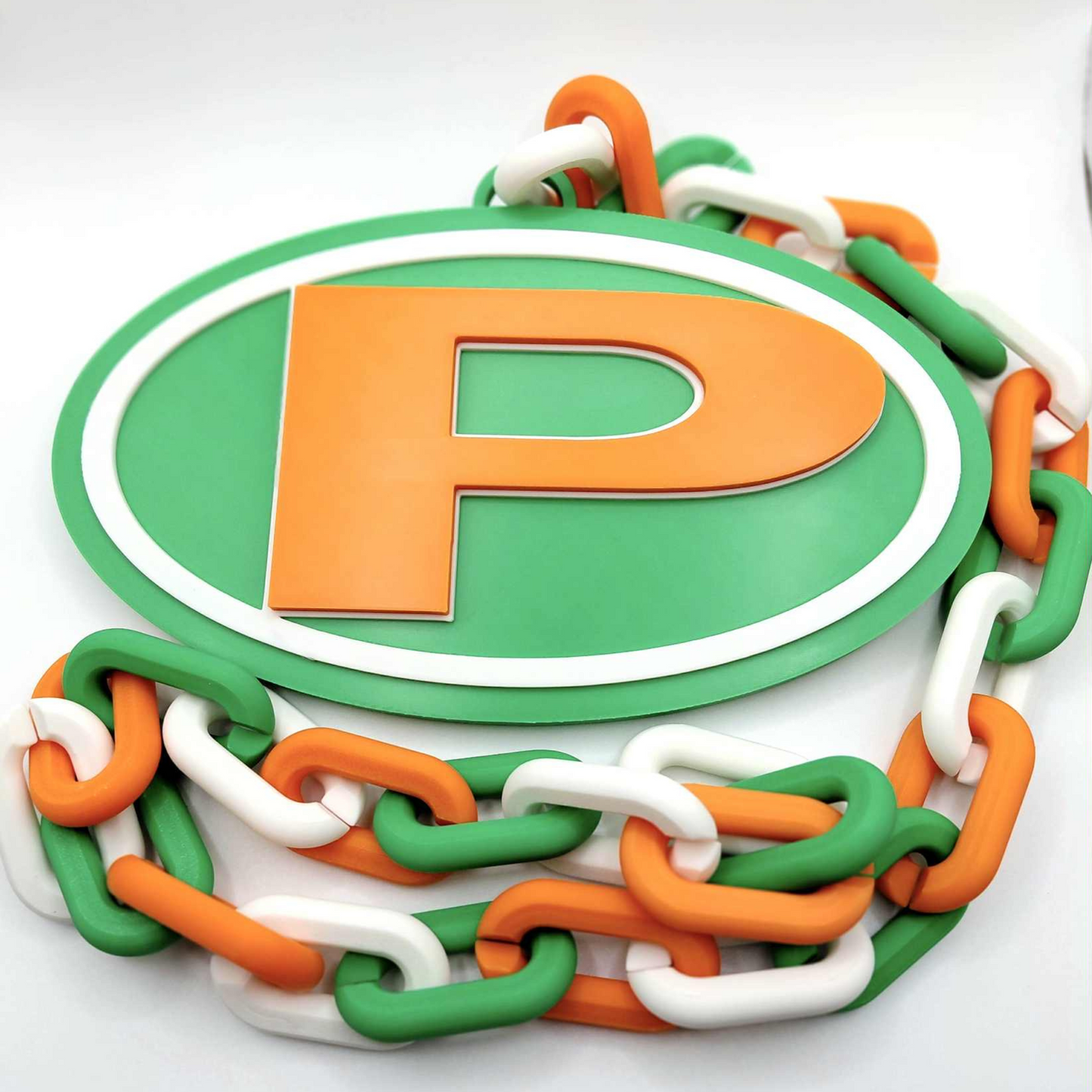 Custom 3D printed hype chain necklace with team logo Personalized hype chain award for baseball or softball team Oversized 8–9 inch hype chain for Travel Ball players