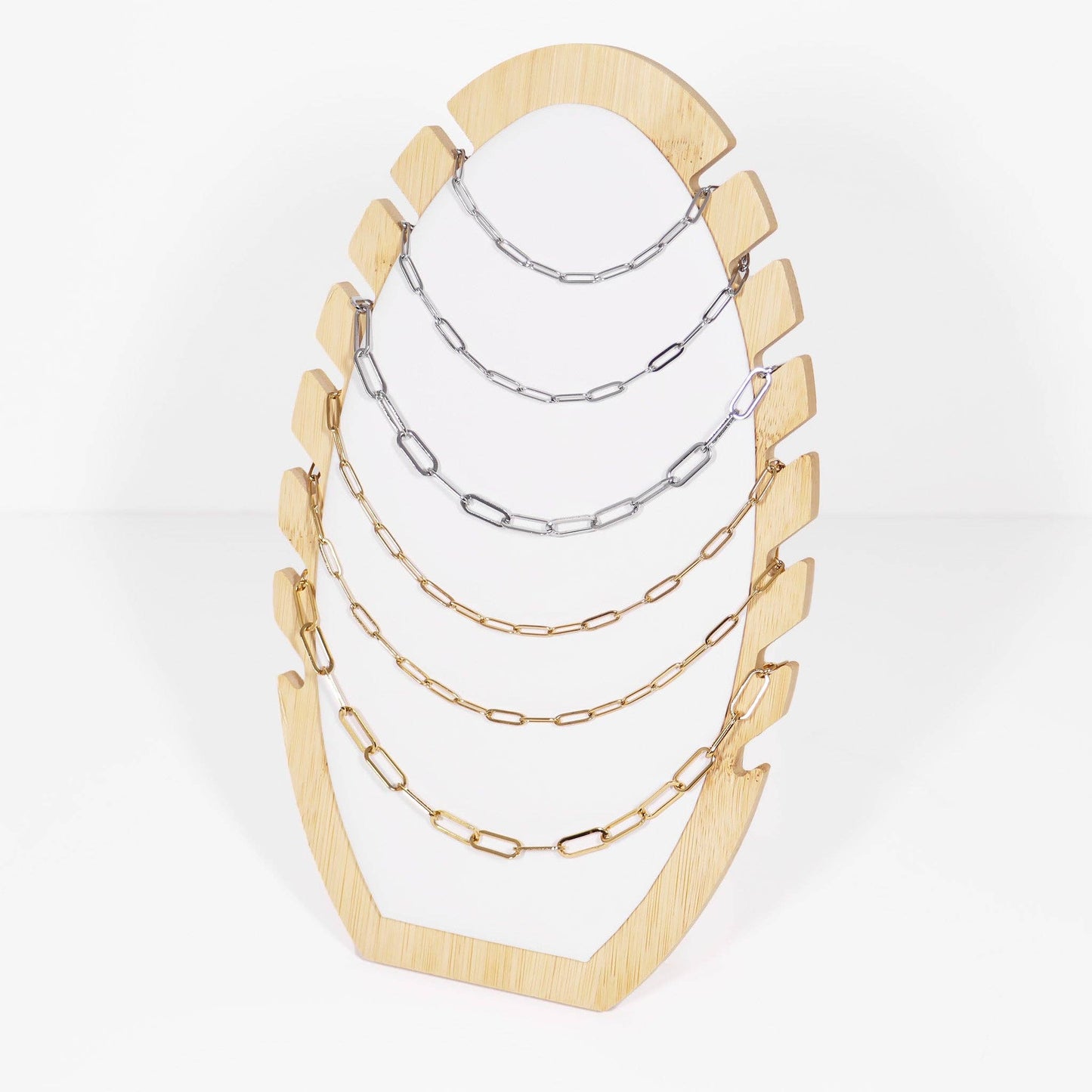 WJW - 18K Gold PVD Stainless Steel Paperclip Chain - By The Foot: Stainless / 2.5mm