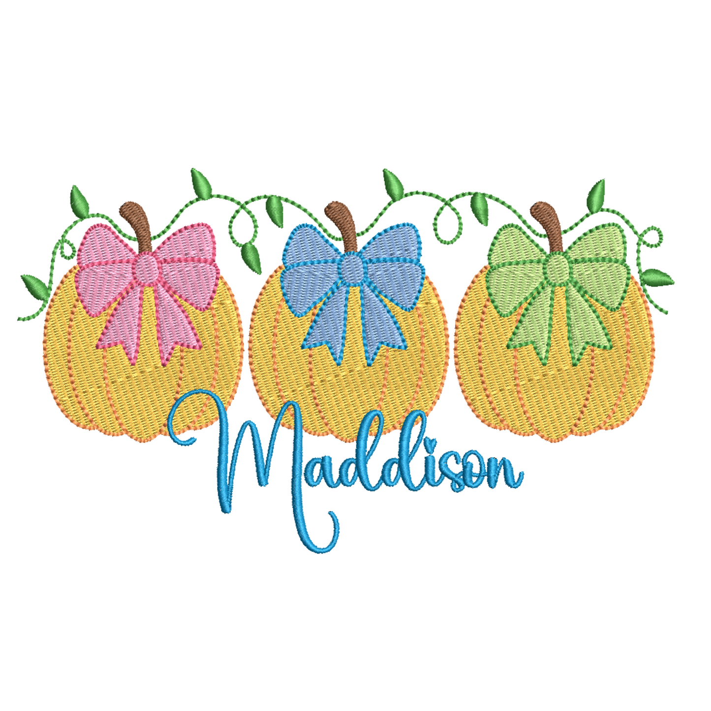 Pumpkin Bow Embroidery Design