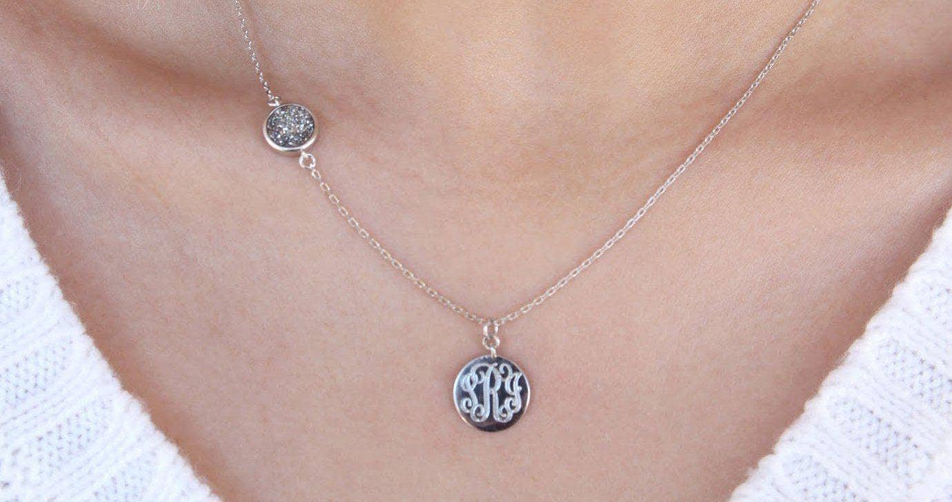 Monogrammed Sterling Silver Necklace