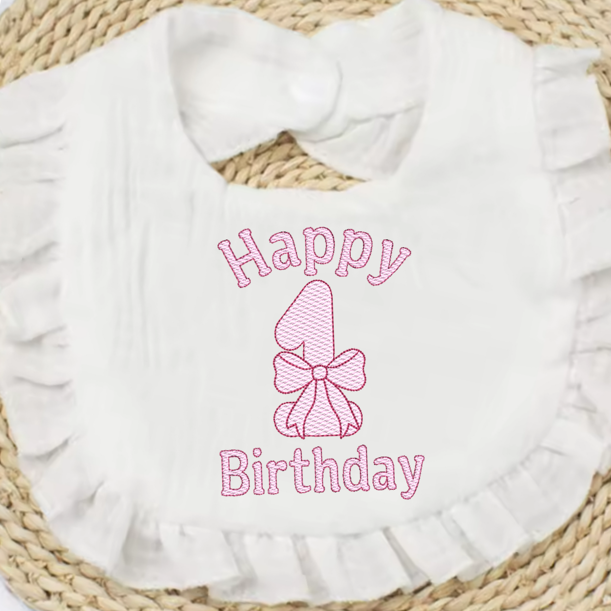 white bib birthday little girl first birthday embroidery, baby embroidery design bundle, first birthday applique files, 1st birthday embroidery digital download, birthday machine embroidery patterns