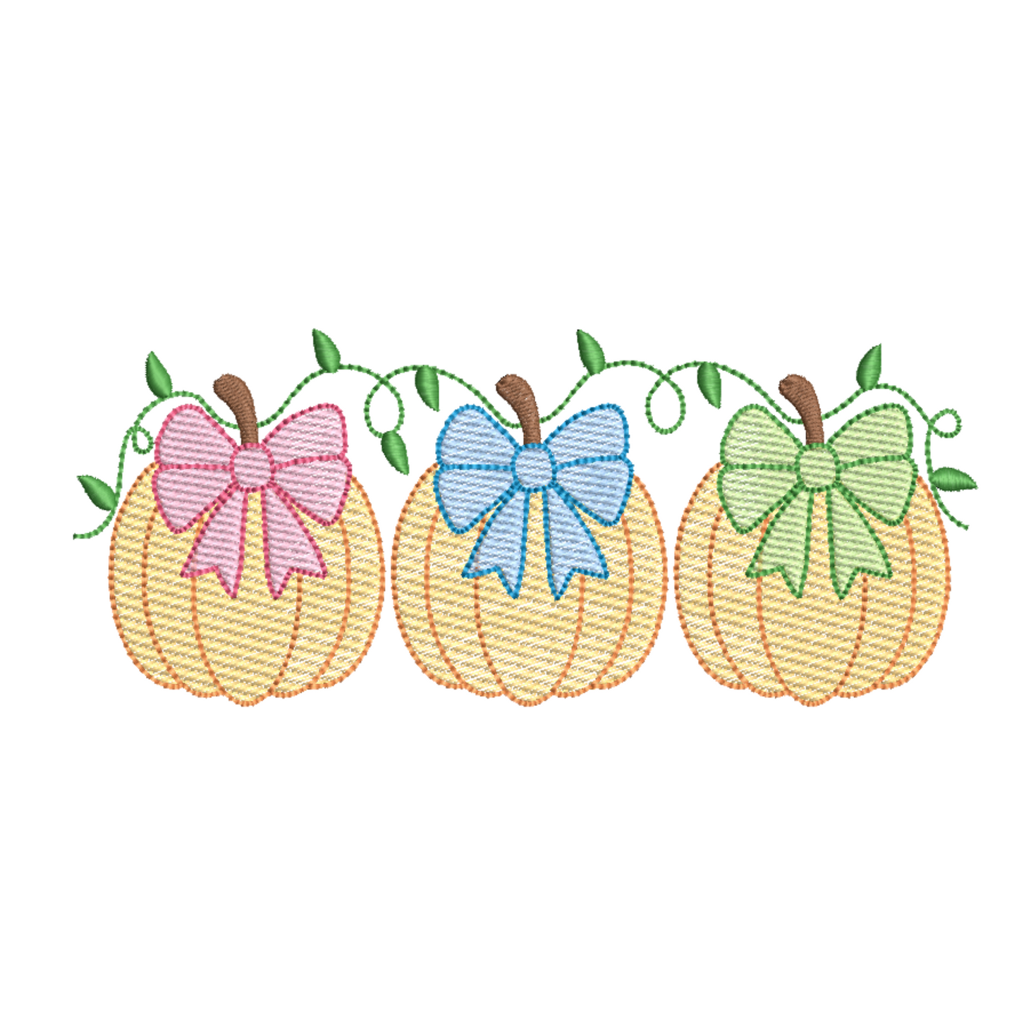 Pumpkin Bow Embroidery Design