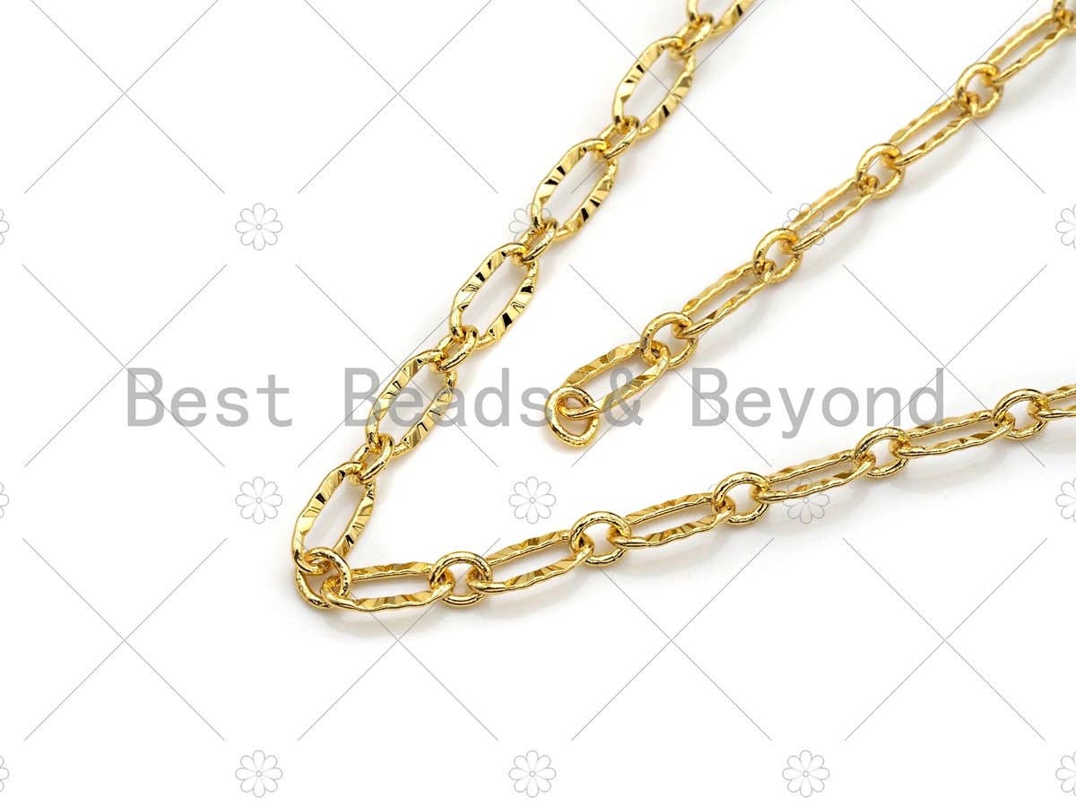 BestBeads&Beyond - 4mm Gold Flat Oval Linked Chain by Yard, Dainty  Delicate Oval Link Chain, Gold Plated Brass Chain, Wholesale Chain, sku#LK124: Gold / 1 yard (3 feet)