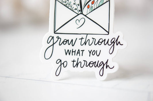 Grow Through, Wildflower Envelope Vinyl Sticker