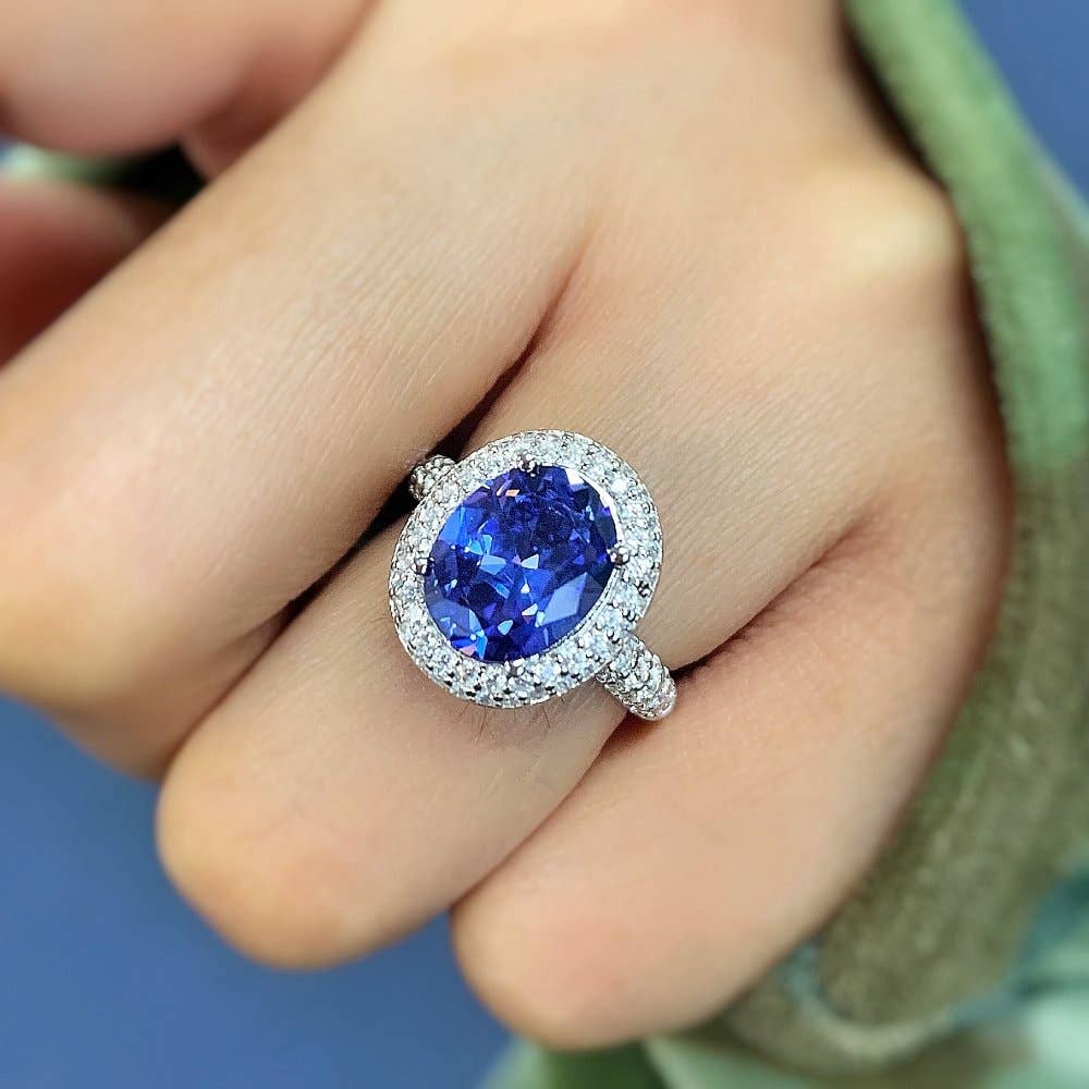 Blue Halo Cocktail Ring