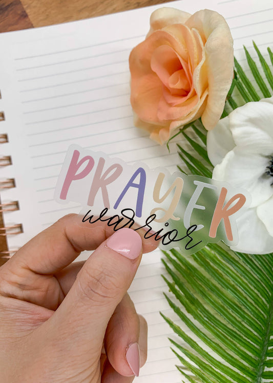 Prayer Warrior, Christian Clear Vinyl Sticker