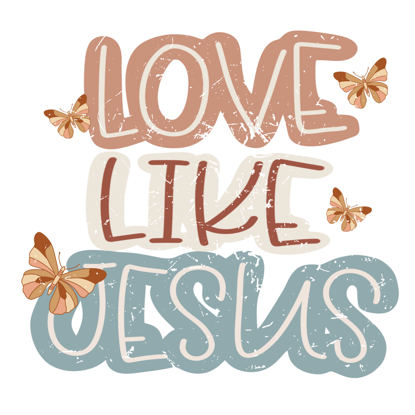 Retro Love Like Jesus Vinyl Sticker