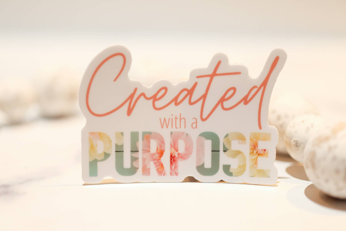 Created With A Purpose White Vinyl Sticker