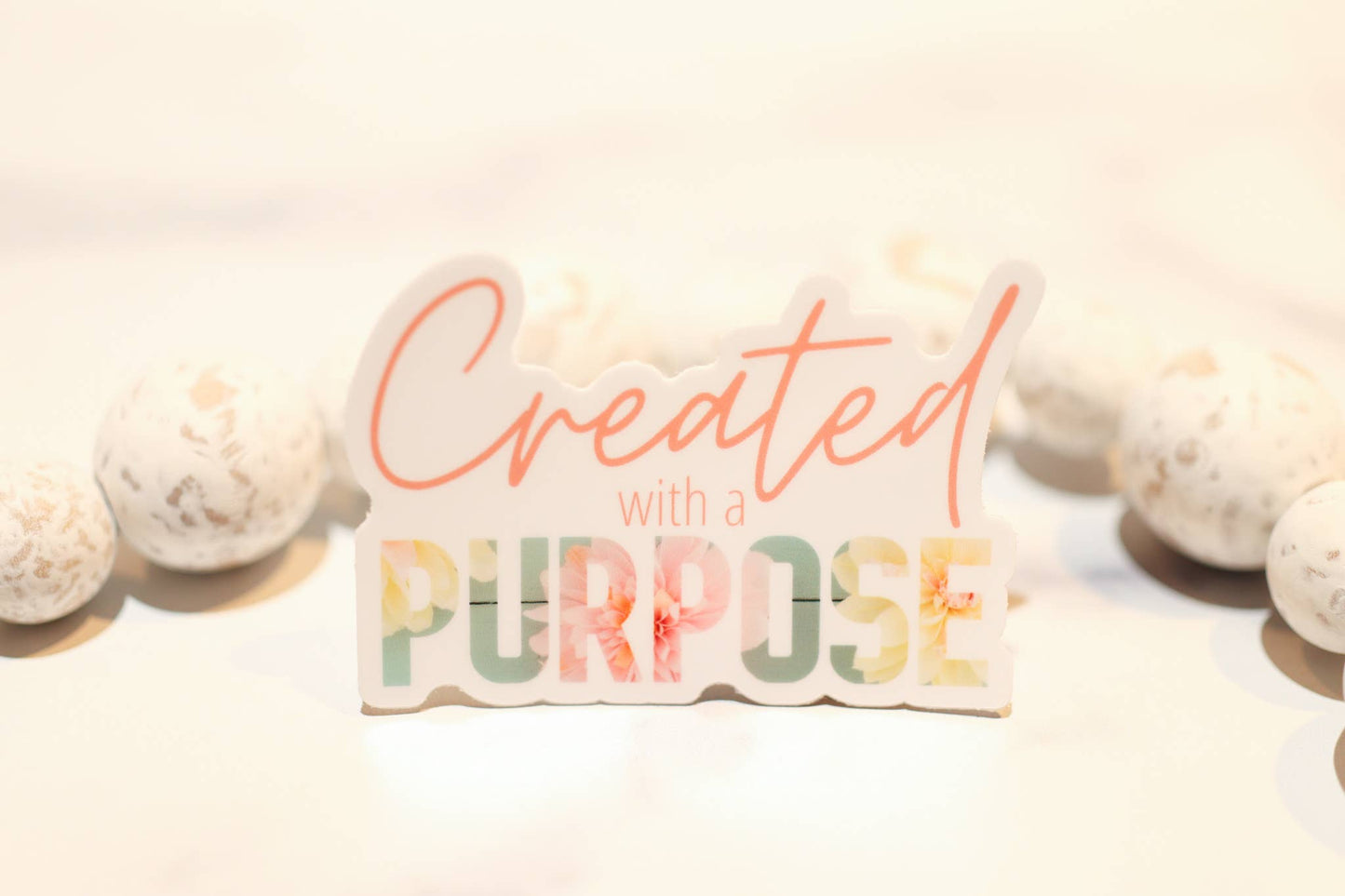 Created With A Purpose White Vinyl Sticker