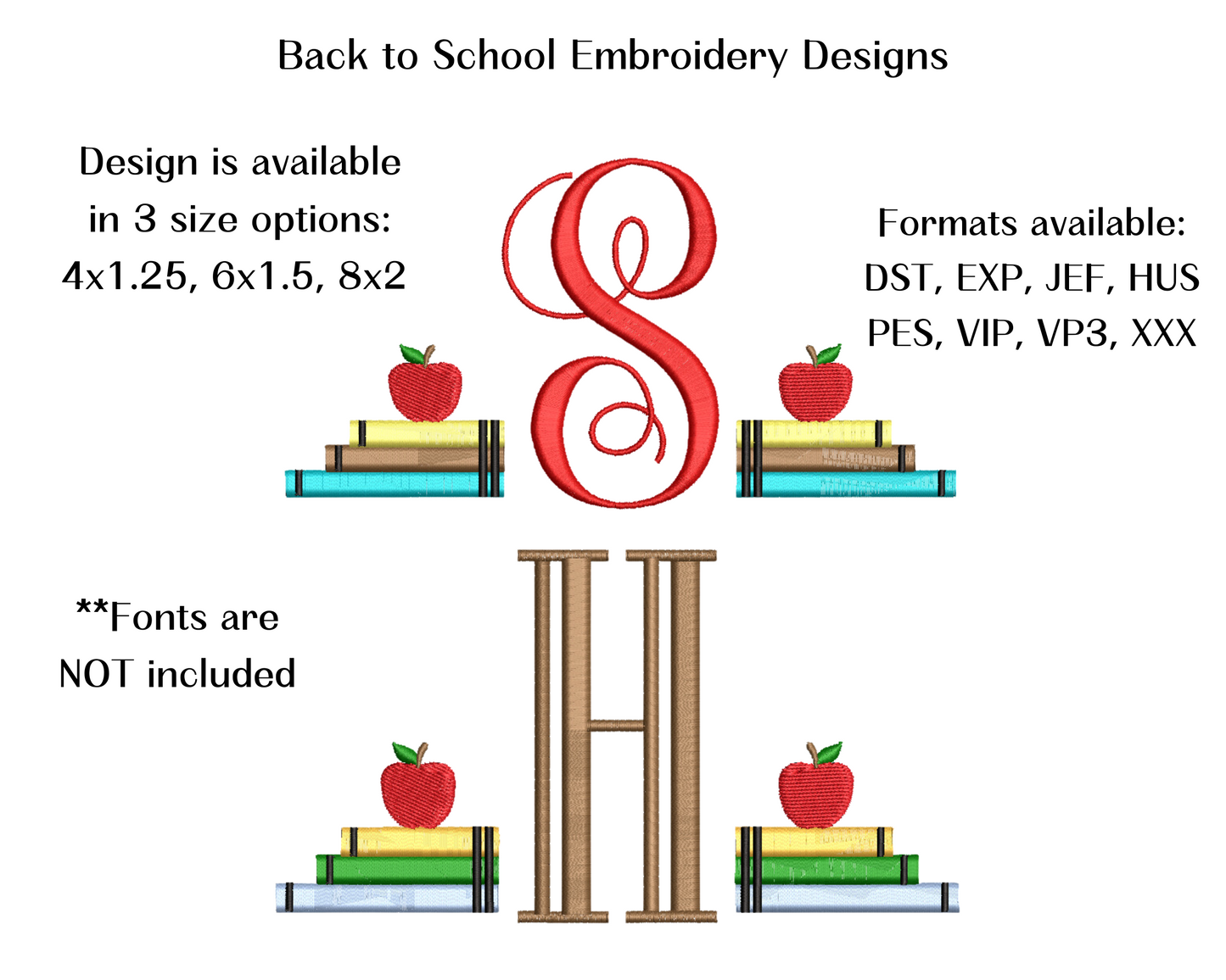 Back to School Embroidery Design