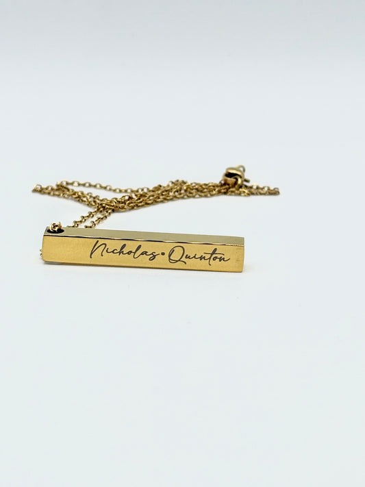 Engraved Bar Necklace