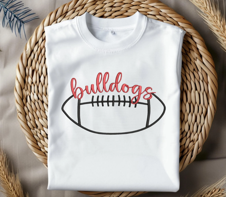 Bulldog Football Embroidery