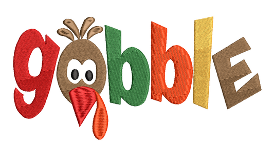 Thanksgiving Gobble Fill Embroidery FIles