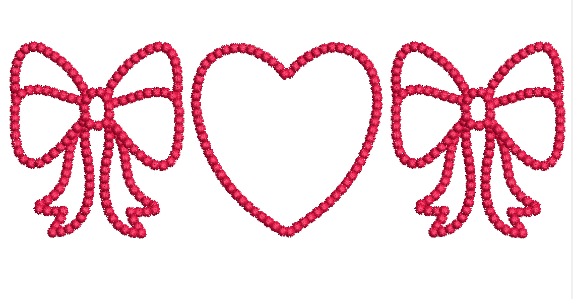 Hearts and Bow Dots Embroidery