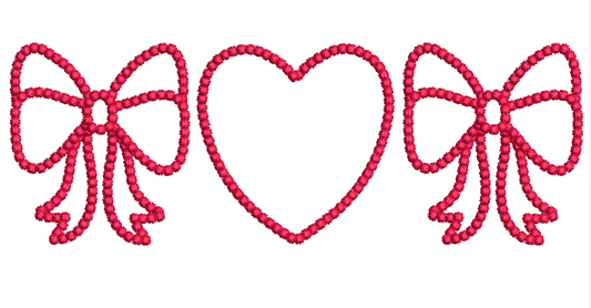 Hearts and Bow Dots Embroidery