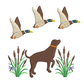 Flying Duck Hunting Embroidery Design