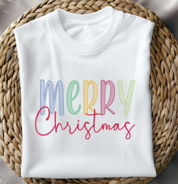 Merry Christmas Embroidery Design