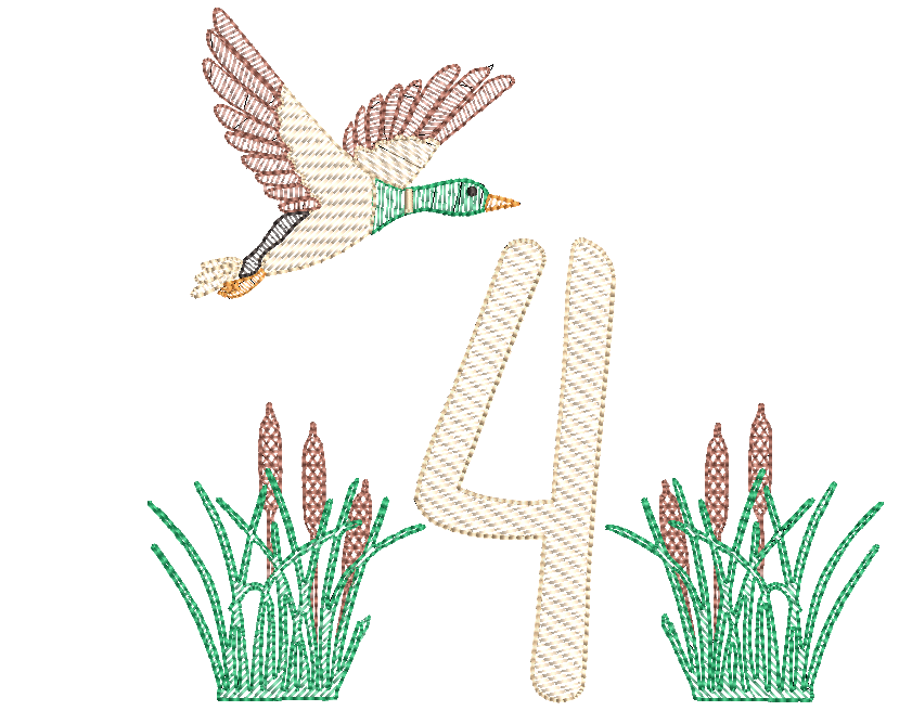 Flying Duck Embroidery