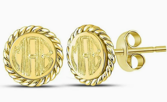 Monogrammed Rope Earrings