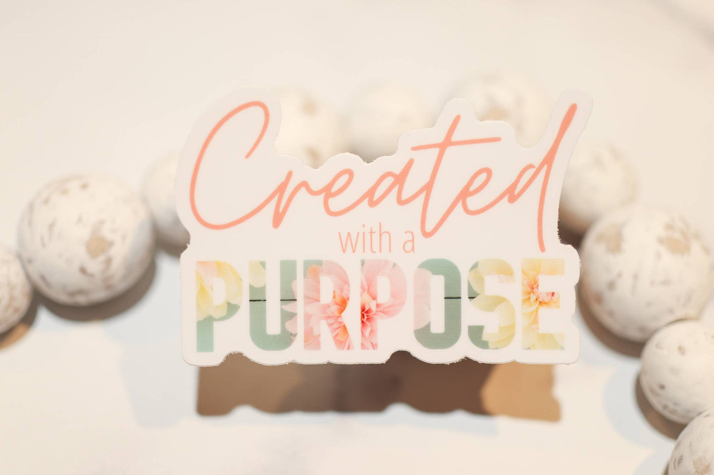 Created With A Purpose White Vinyl Sticker