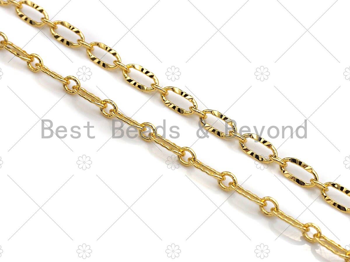 BestBeads&Beyond - 4mm Gold Flat Oval Linked Chain by Yard, Dainty  Delicate Oval Link Chain, Gold Plated Brass Chain, Wholesale Chain, sku#LK124: Gold / 1 yard (3 feet)