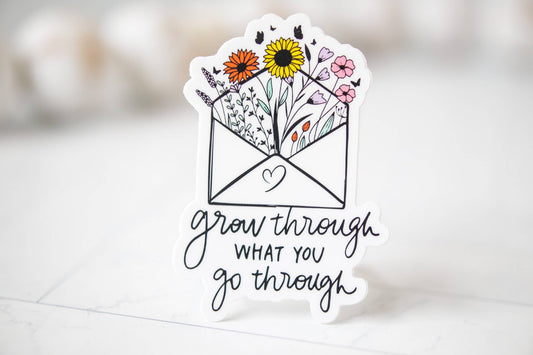 Grow Through, Wildflower Envelope Vinyl Sticker