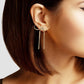 SOPHIA WHOLESALE - Ribbon bow snake chain earring: Gold / ONE SIZE